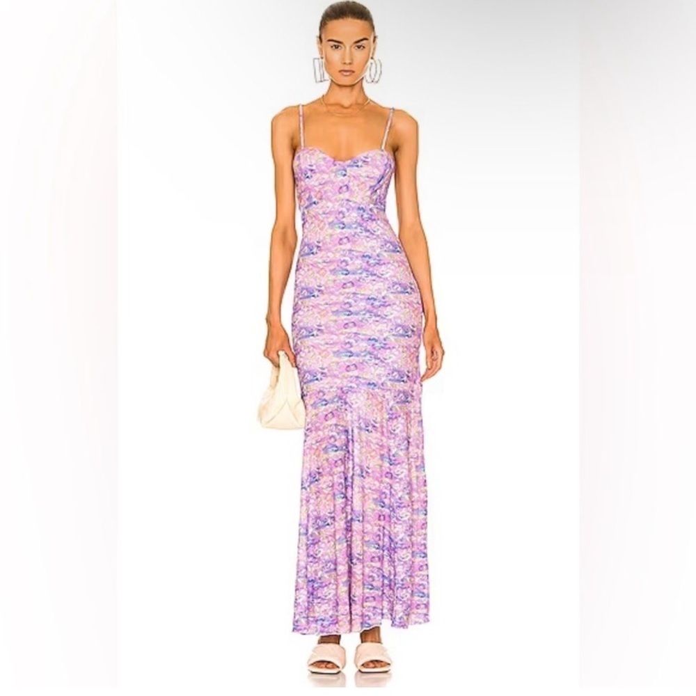 LOVESHACKFANCY Zaya Floral Fit-&-Flare Maxi Dress Size S